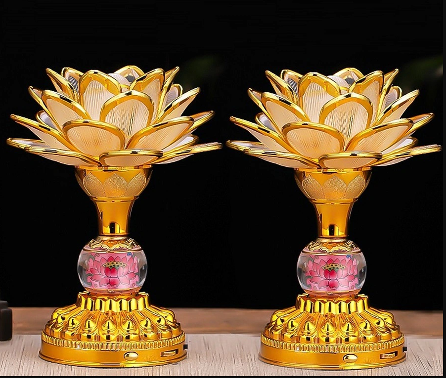 Đèn Thờ Hoa Sen Thay Đổi Màu Có 59 Bài Niệm Phật